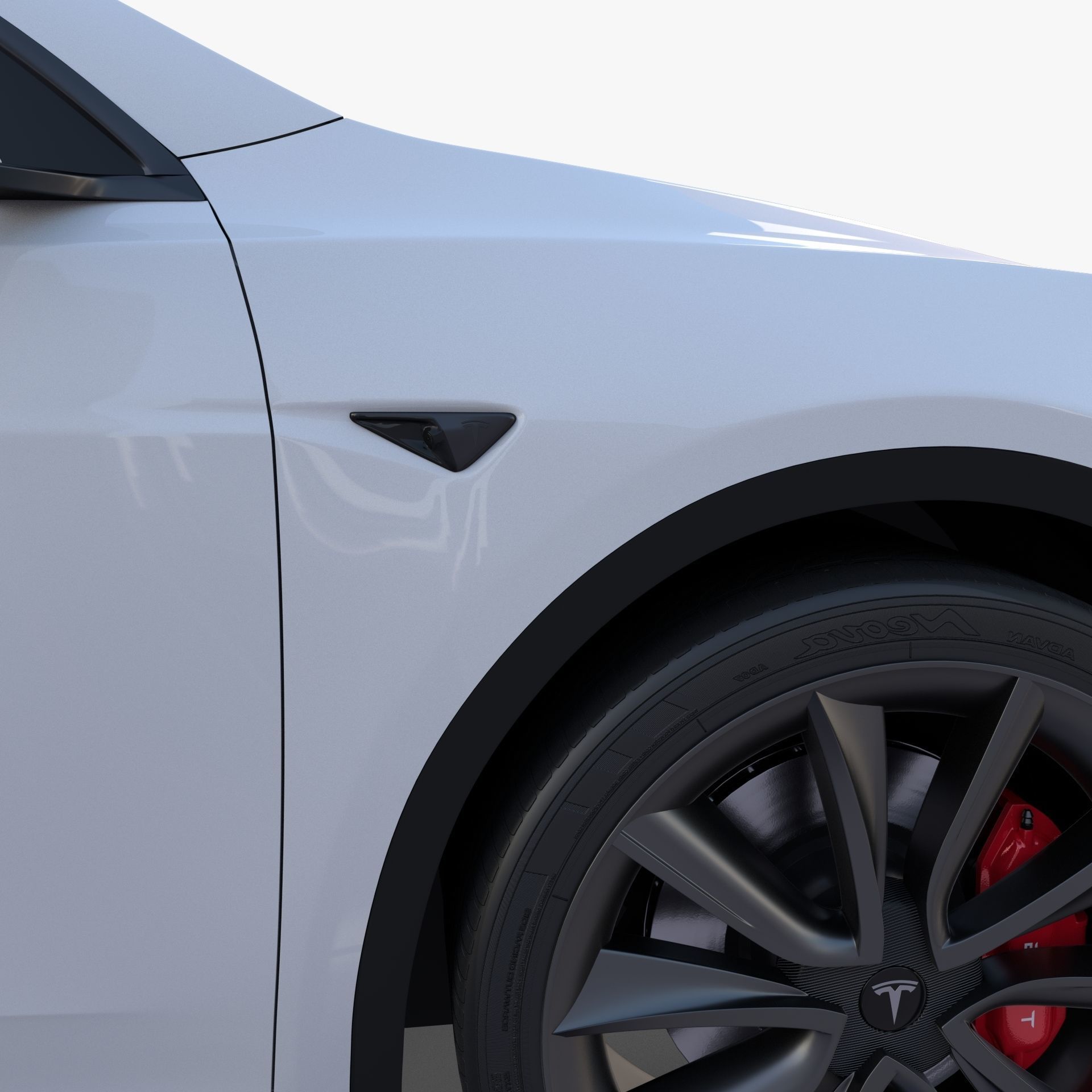 Tesla Model Y RWD White with chassis 3D model_13