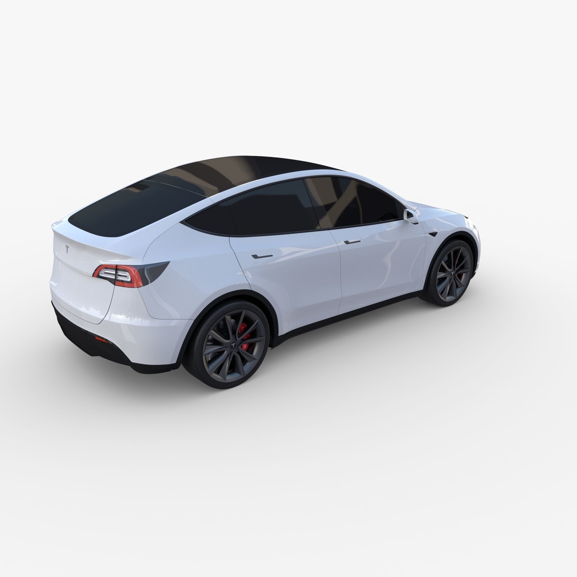 Tesla Model Y RWD White with chassis 3D model_9