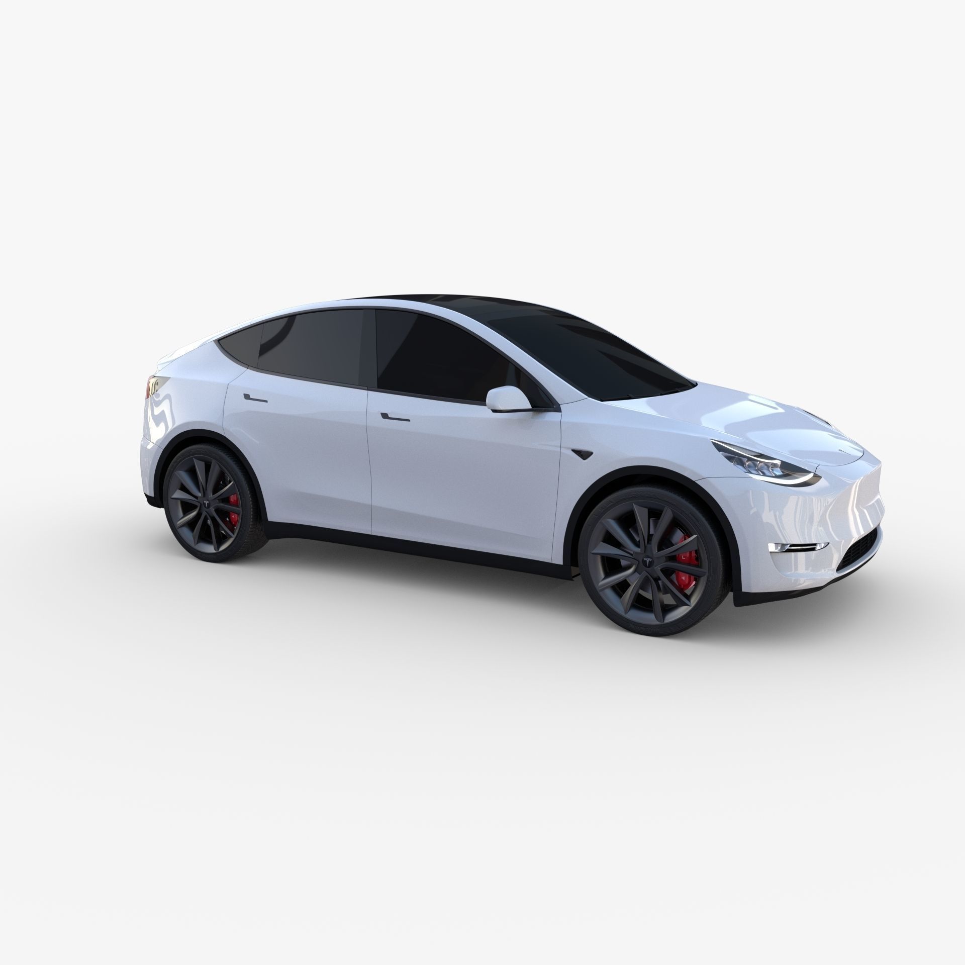 Tesla Model Y RWD White with chassis 3D model_5