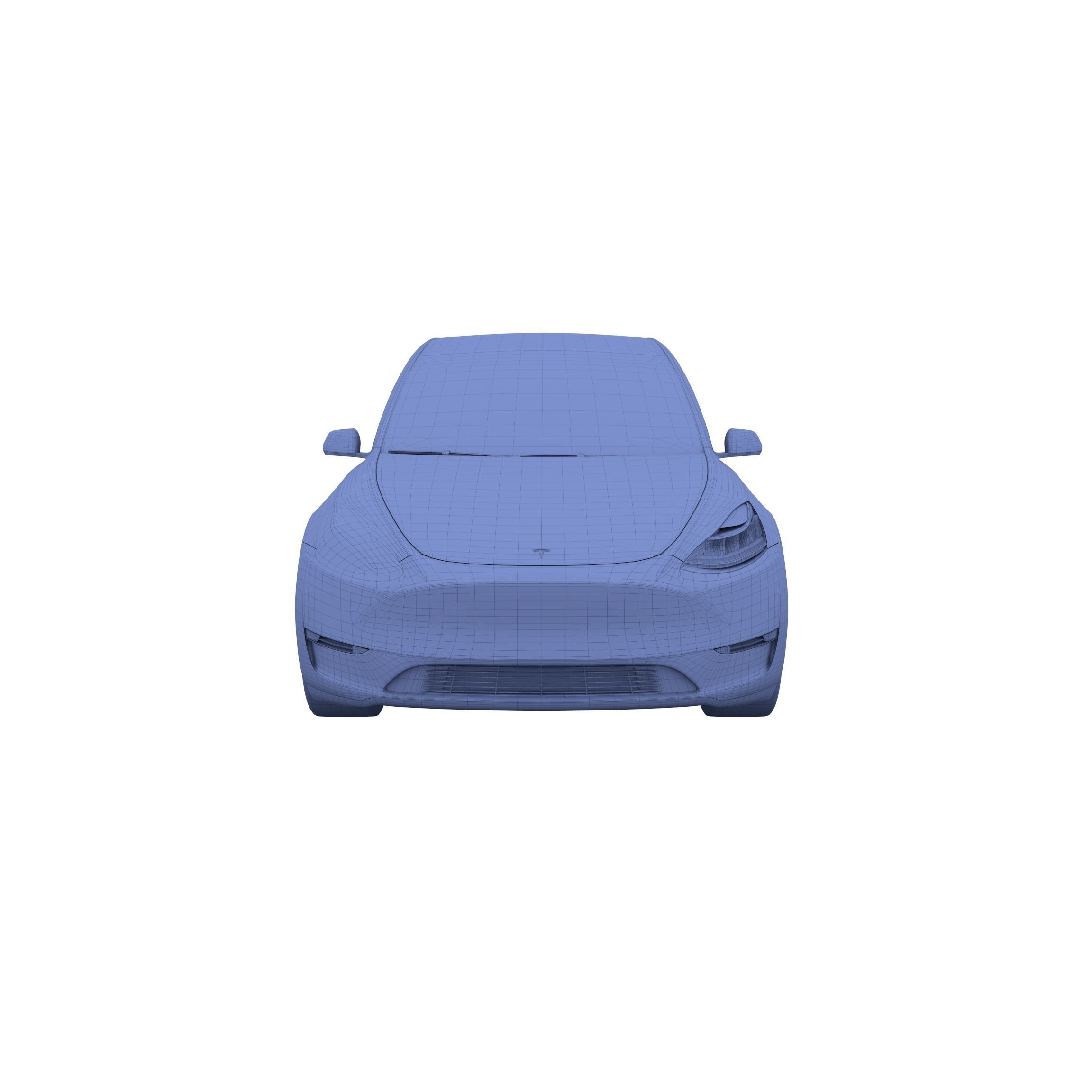 Tesla Model Y RWD White with chassis 3D model_29