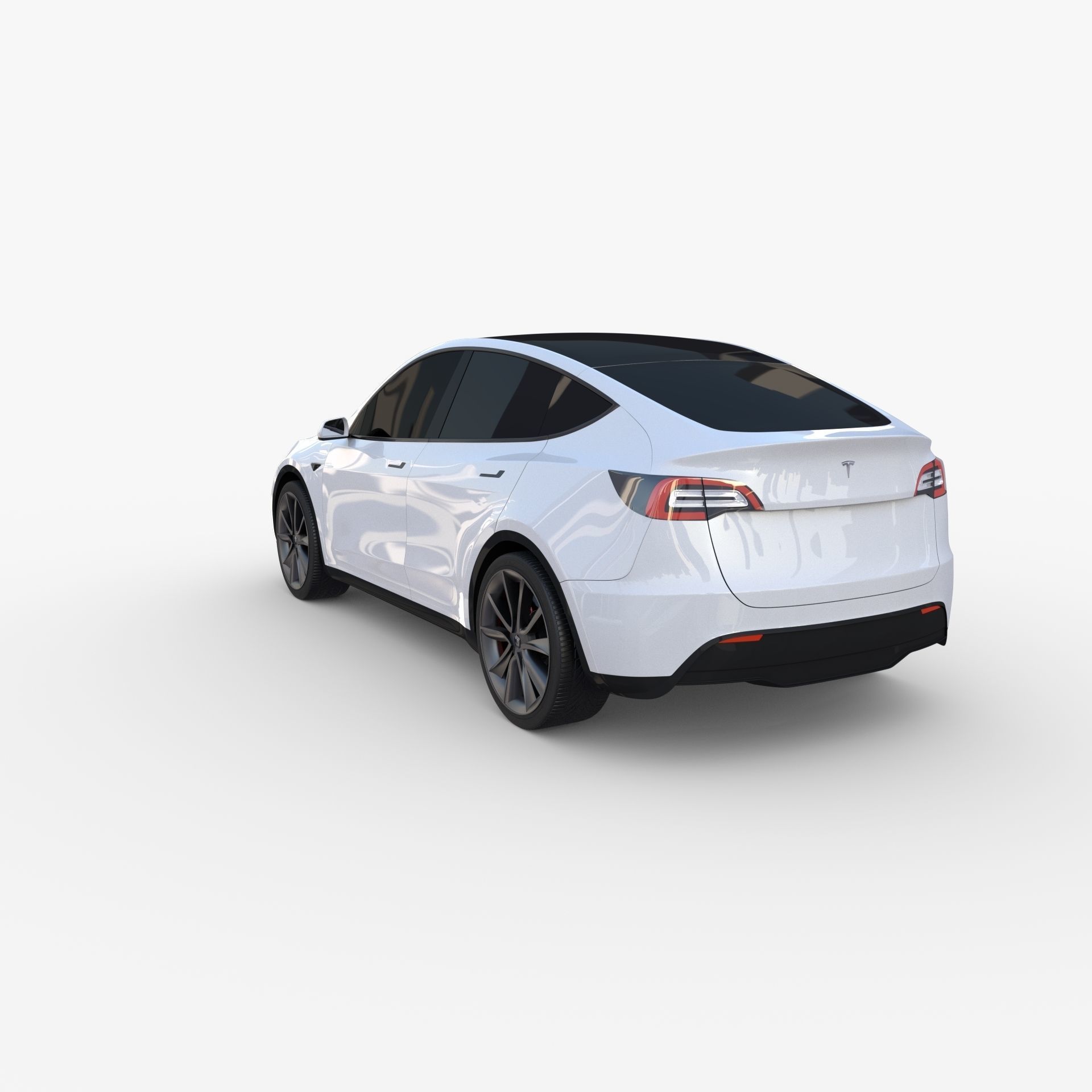 Tesla Model Y RWD White with chassis 3D model_3