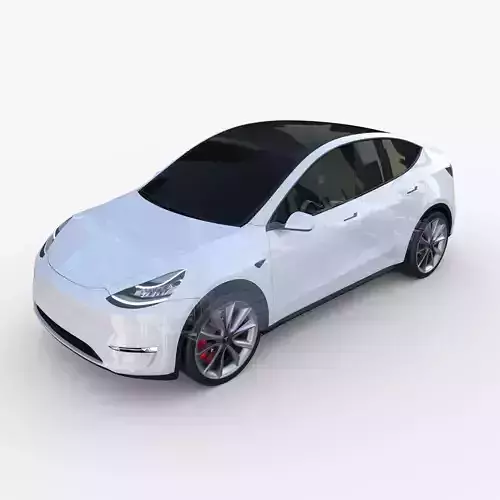 Tesla Model Y RWD White with chassis