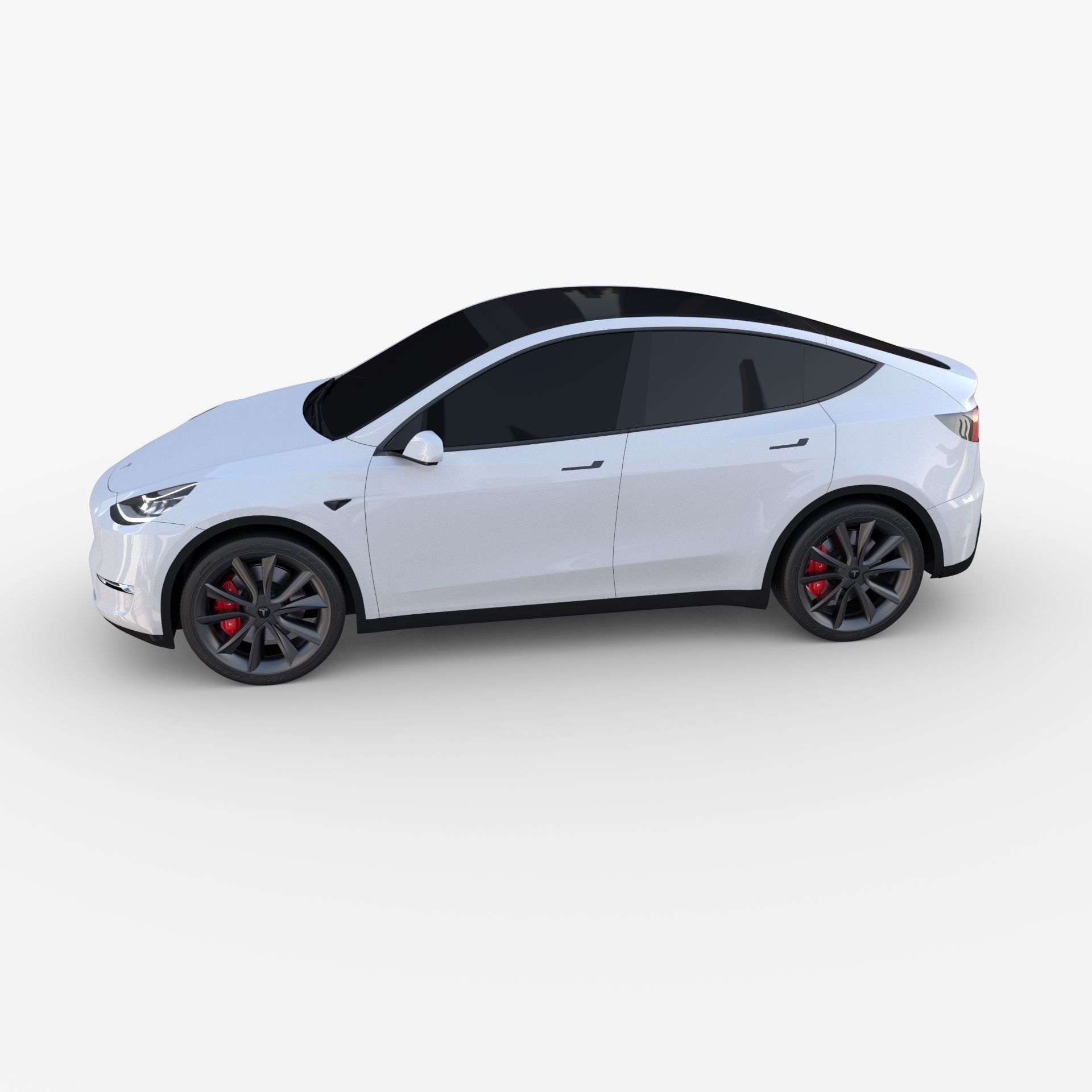 Tesla Model Y RWD White with chassis 3D model_7