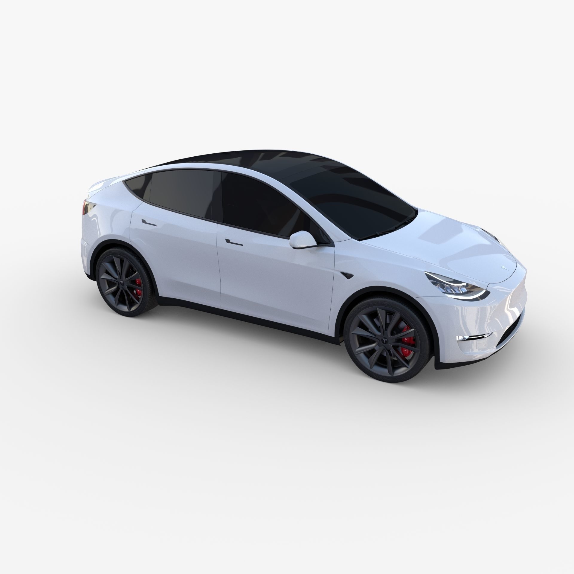 Tesla Model Y RWD White with chassis 3D model_10