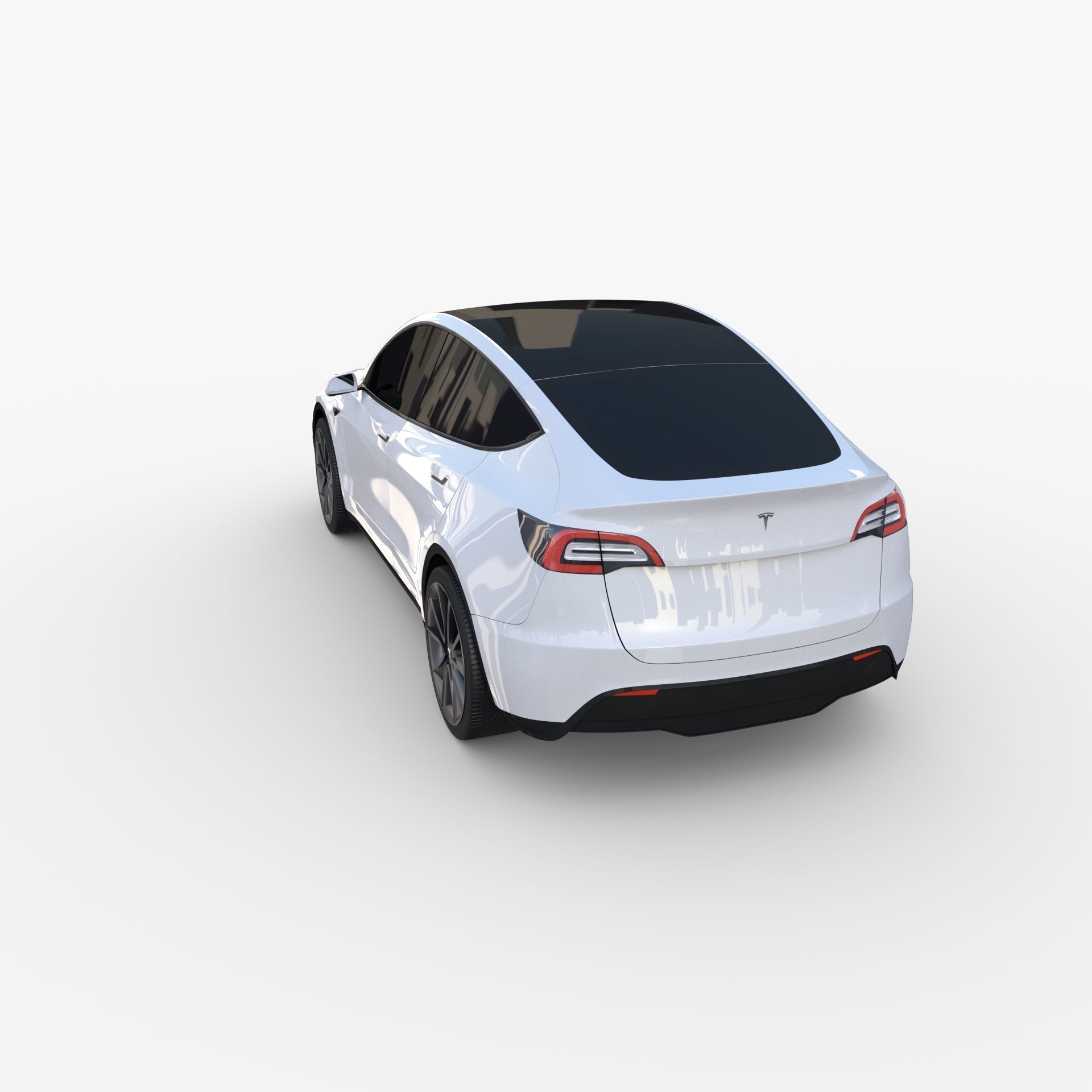 Tesla Model Y RWD White with chassis 3D model_8