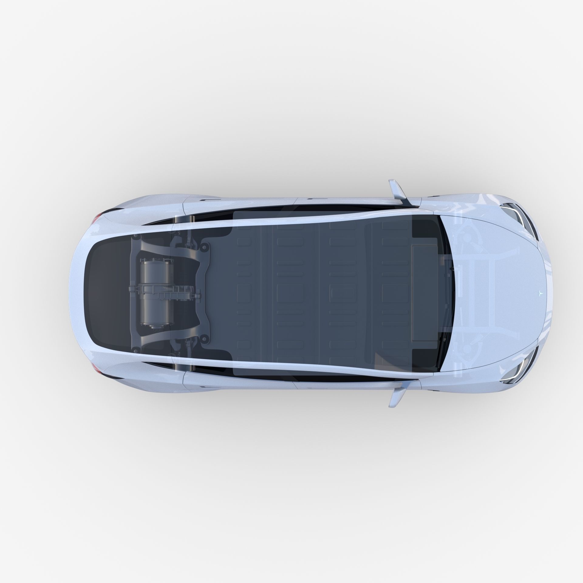 Tesla Model Y RWD White with chassis 3D model_28