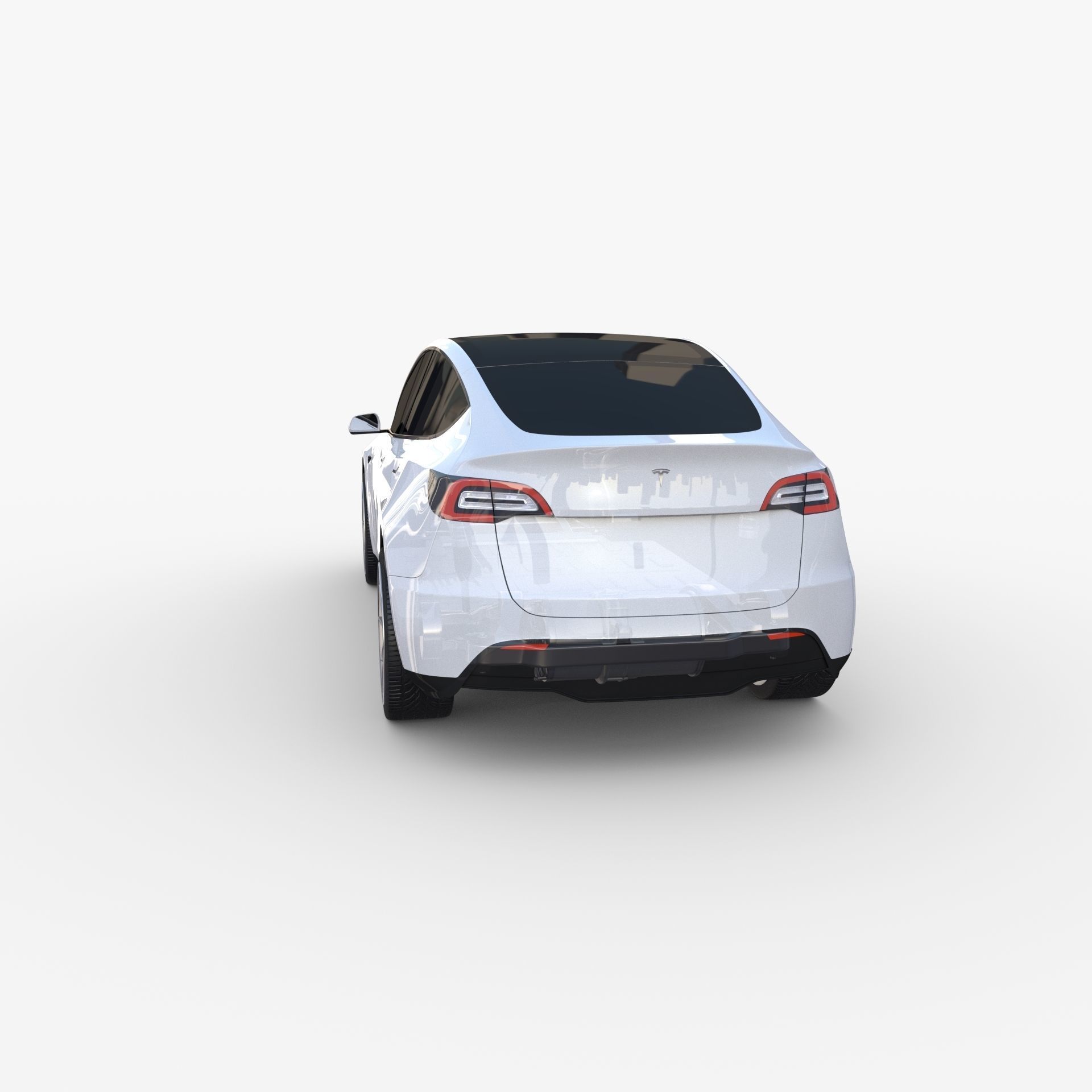 Tesla Model Y RWD White with chassis 3D model_20