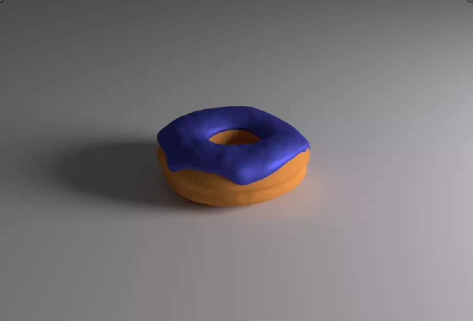 Glazed donut 3D model_0