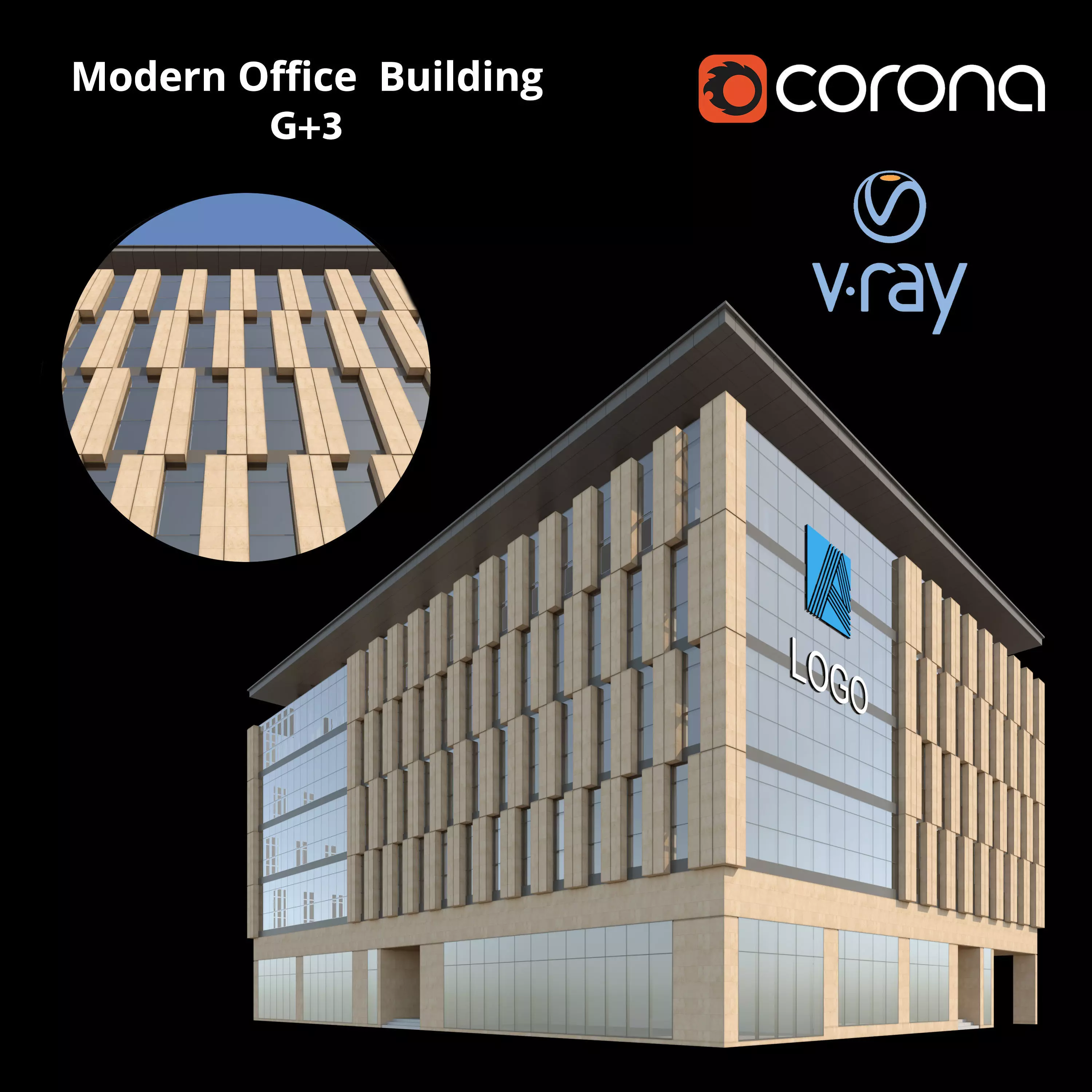 Modern Office Building 001 3D model_0