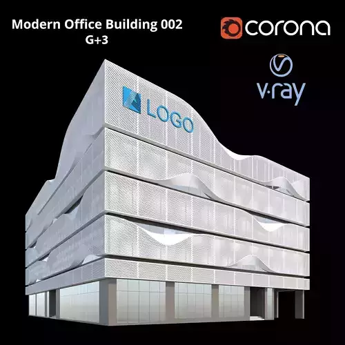Modern Office Building 002 3D model