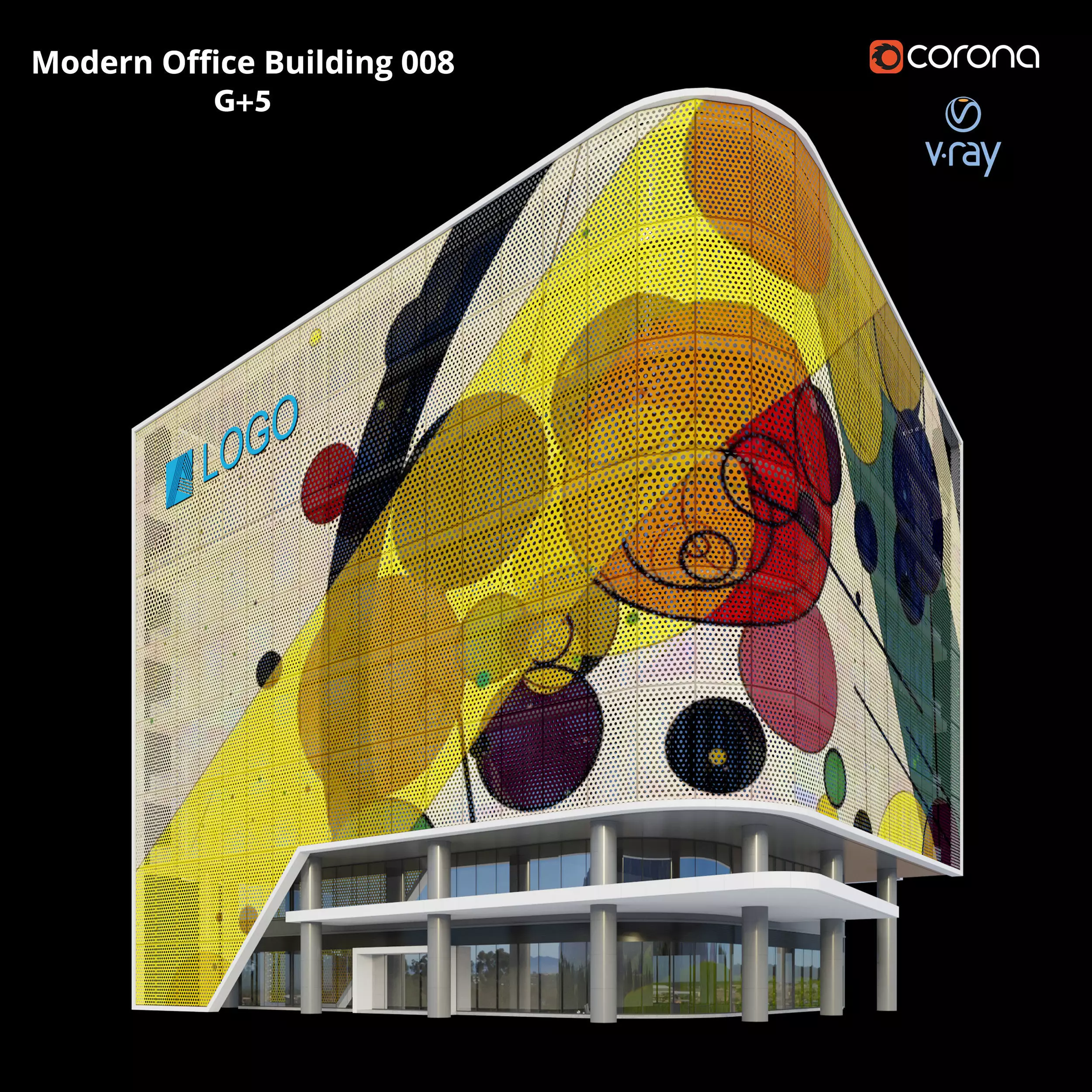 Modern Office Building 008 3D model_0