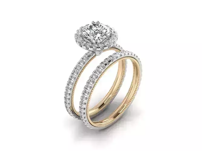 Collection 14 diamond engagement ring set gold