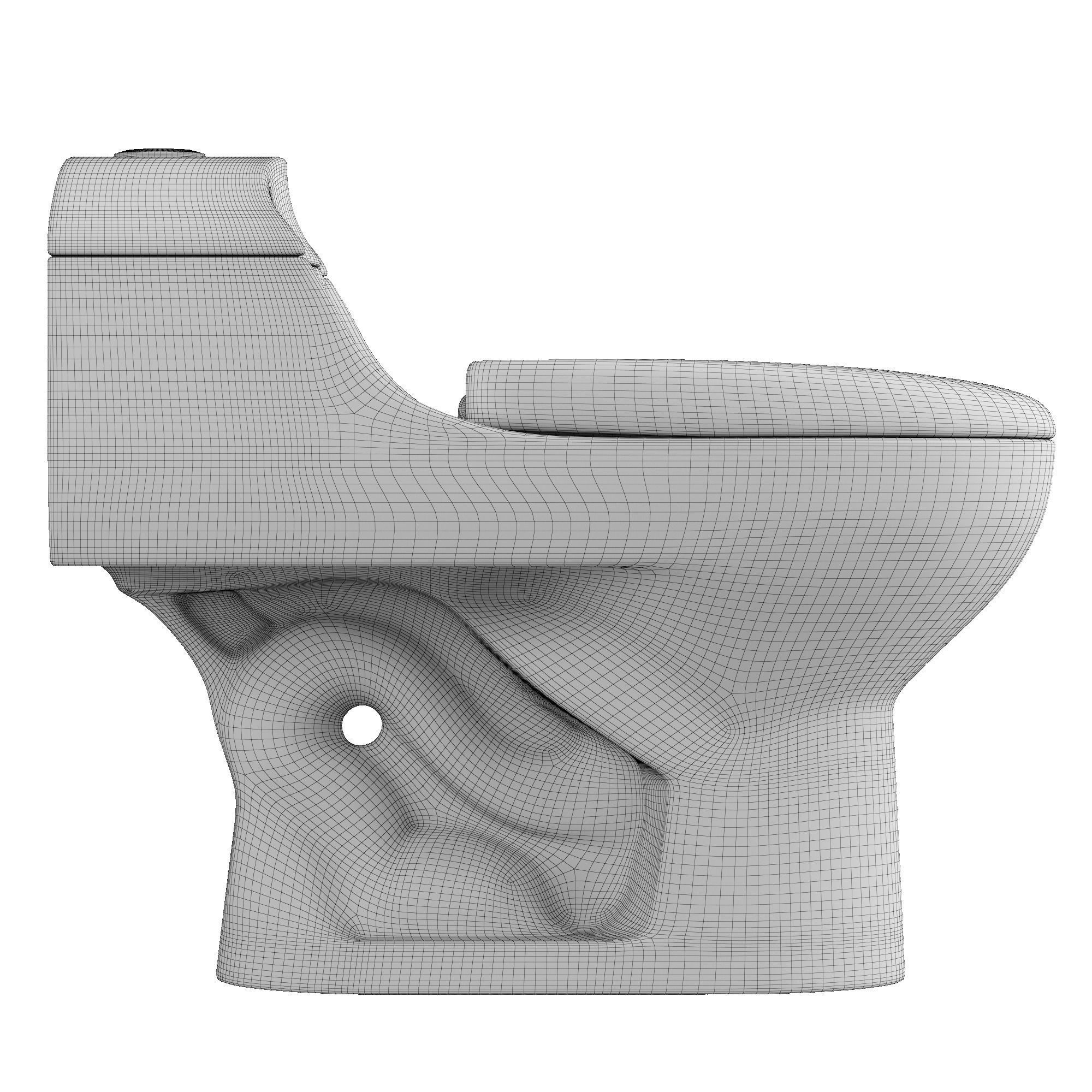 One piece EWC toilet 3D model Modeled in 3ds max 3D model_7