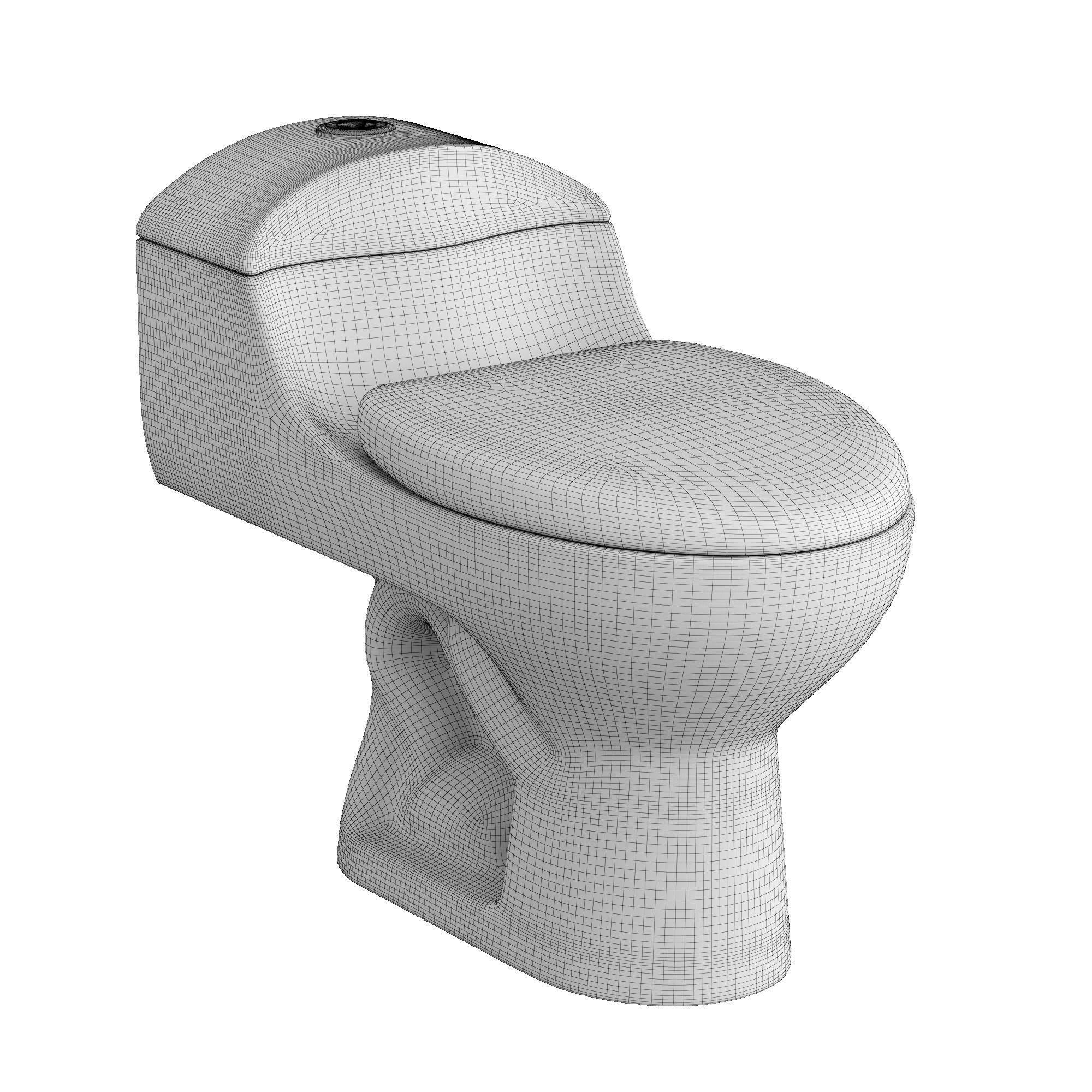 One piece EWC toilet 3D model Modeled in 3ds max 3D model_6