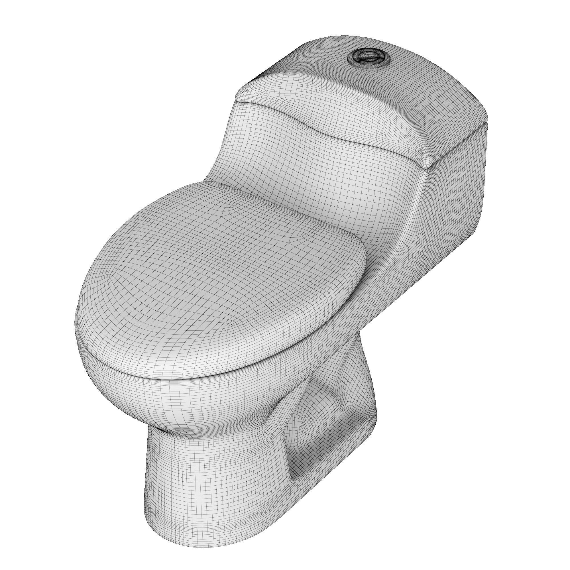 One piece EWC toilet 3D model Modeled in 3ds max 3D model_8