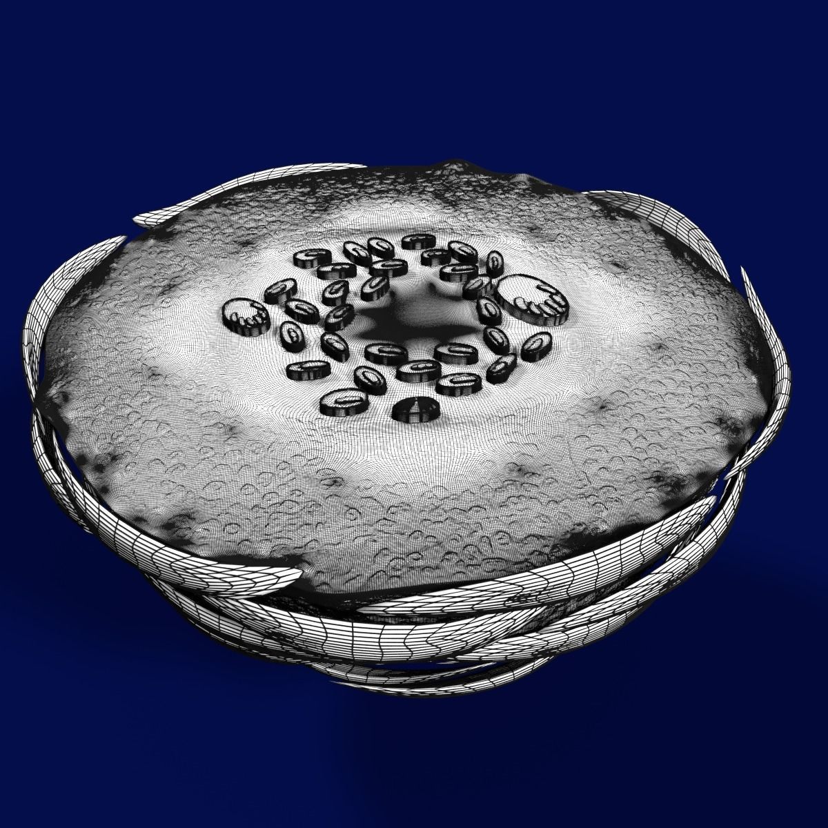 Caseating granuolma tuberculosis labelled 3D model_9