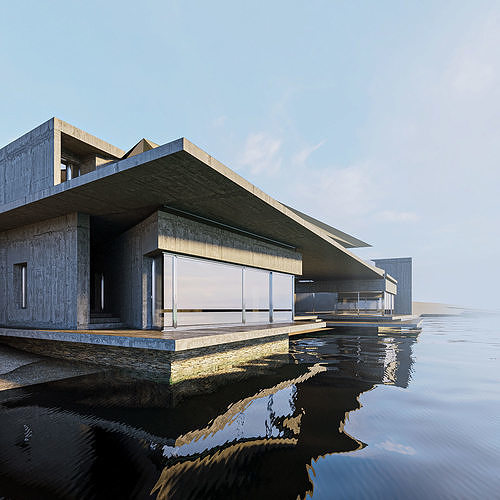 Build H 002 Japan Lake House 3D model