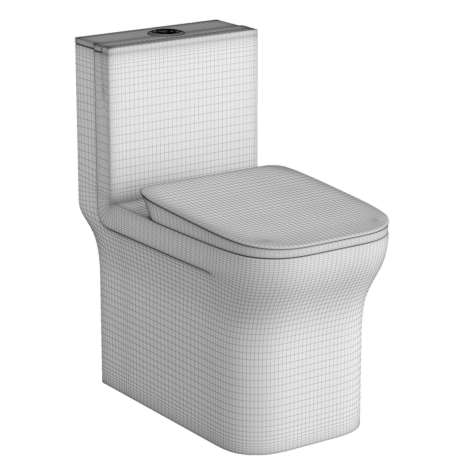 One piece EWC toilet 3D model Modeled in 3ds max  3D model_6
