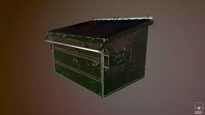 Commercial Bin Low-poly 3D model