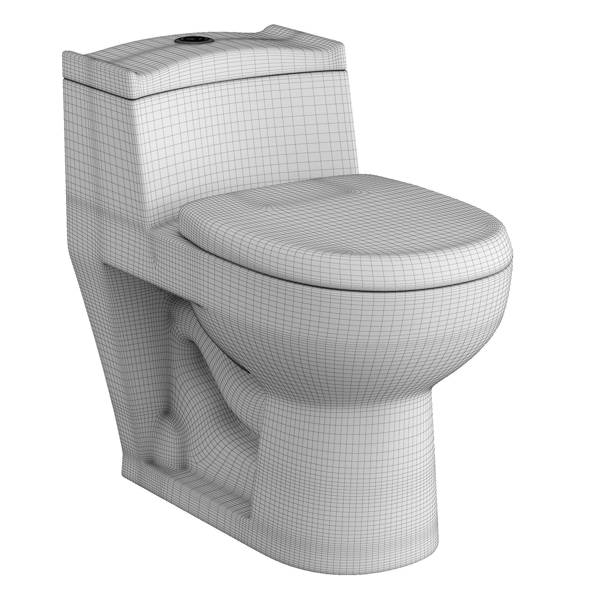 One piece EWC toilet 3D model Modeled in 3ds max 3D model_6