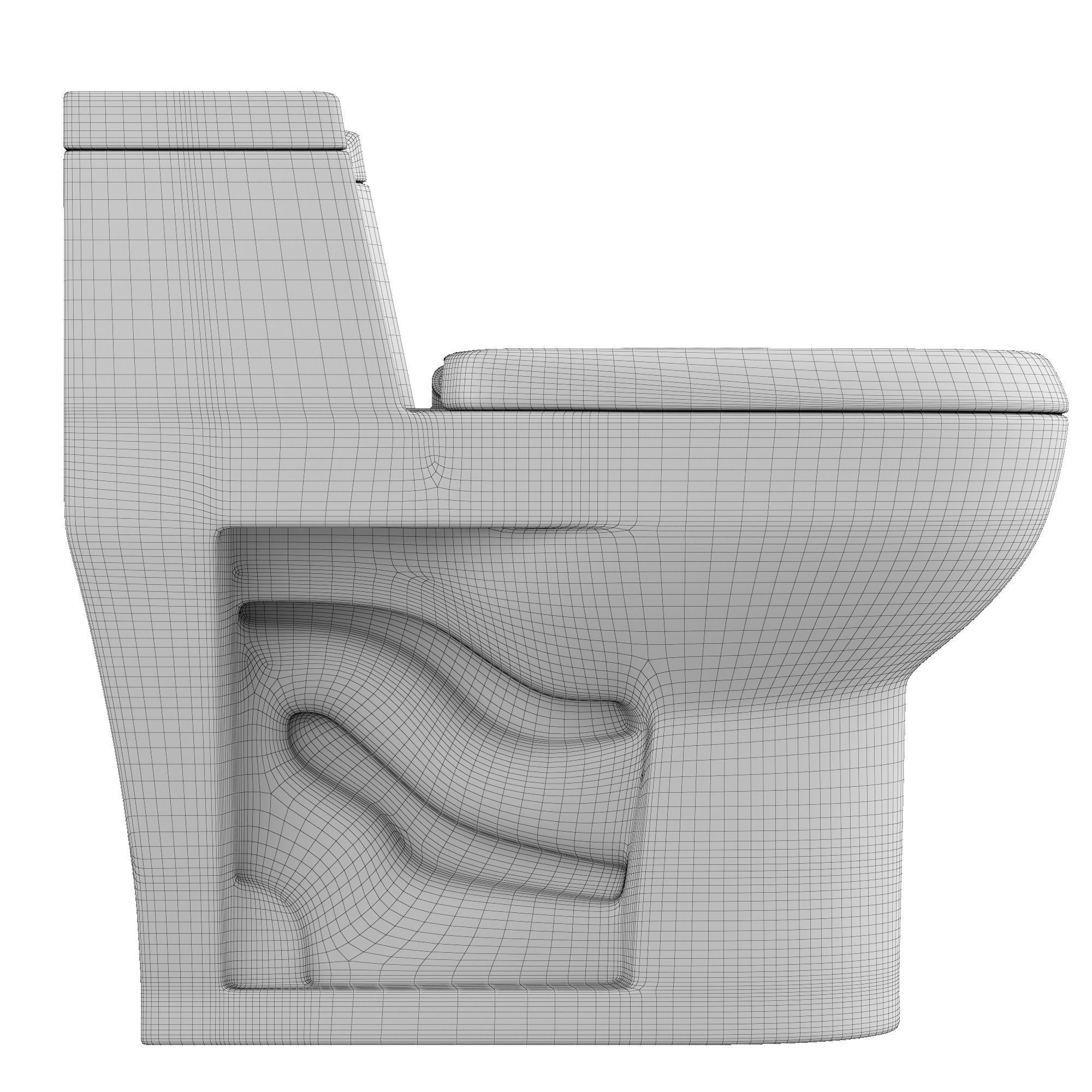 One piece EWC toilet 3D model Modeled in 3ds max 3D model_7