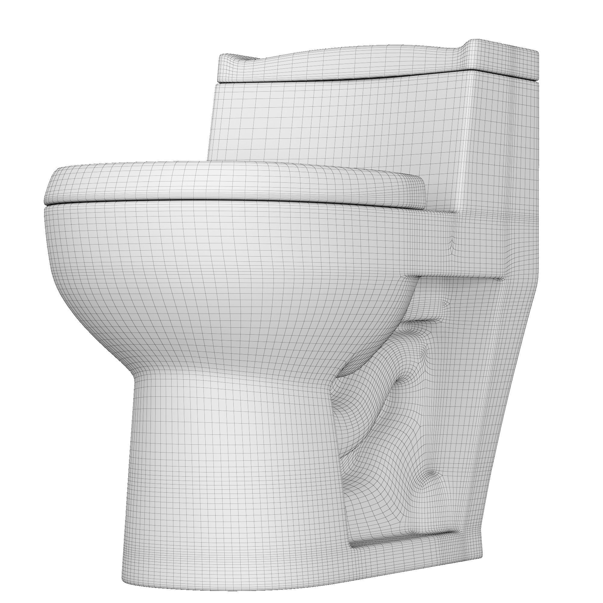 One piece EWC toilet 3D model Modeled in 3ds max 3D model_10