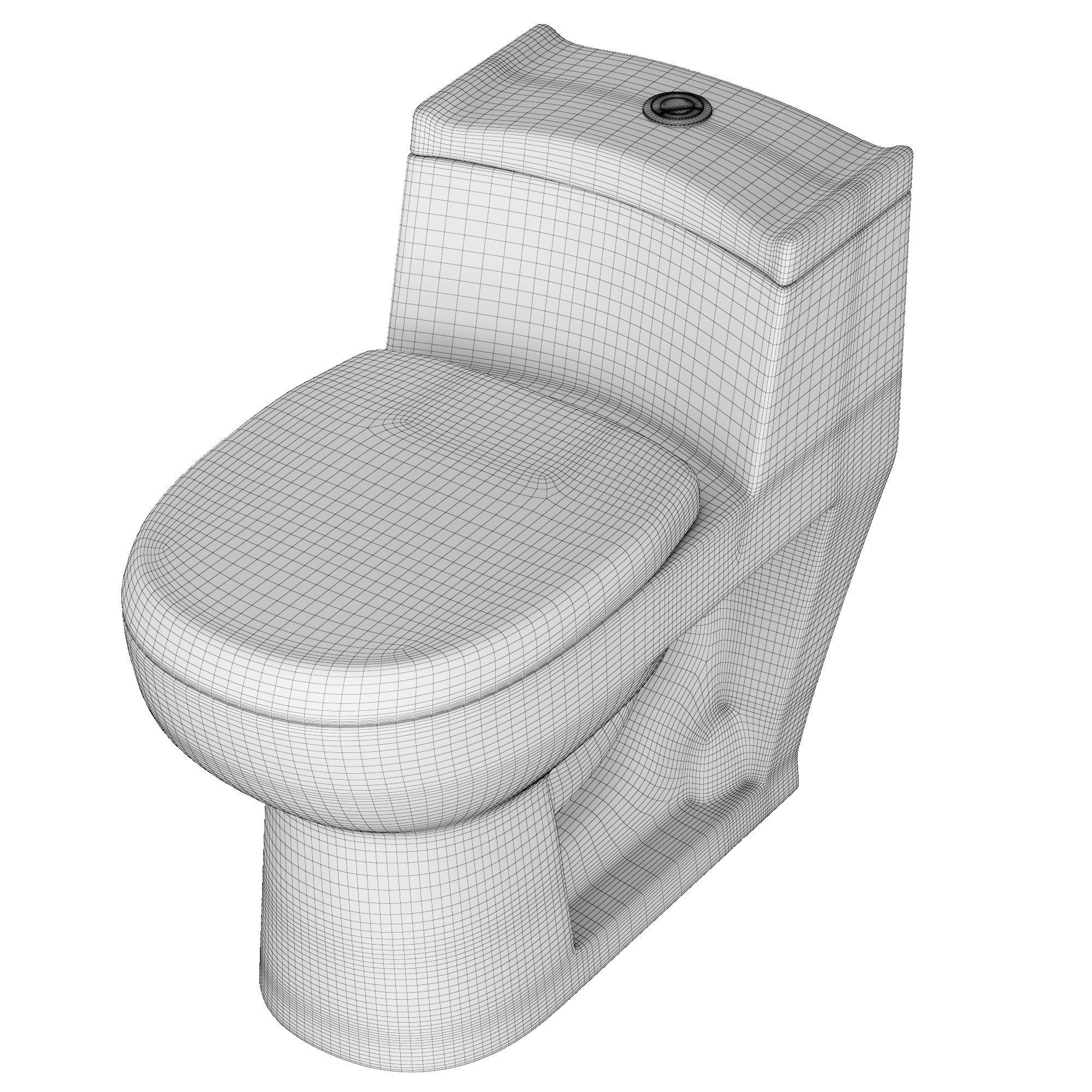 One piece EWC toilet 3D model Modeled in 3ds max 3D model_9