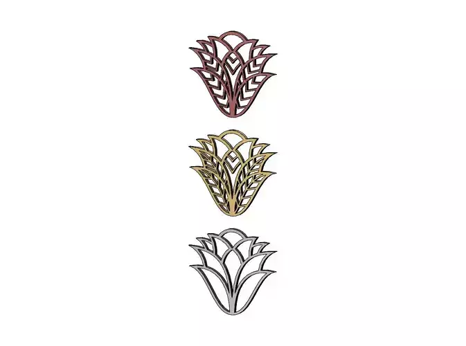 Mehndi flower design pendant earring