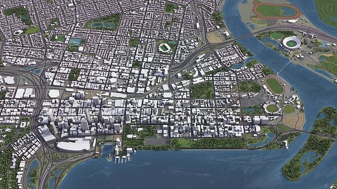 Perth - 3D City Model Low-poly 3D model 4