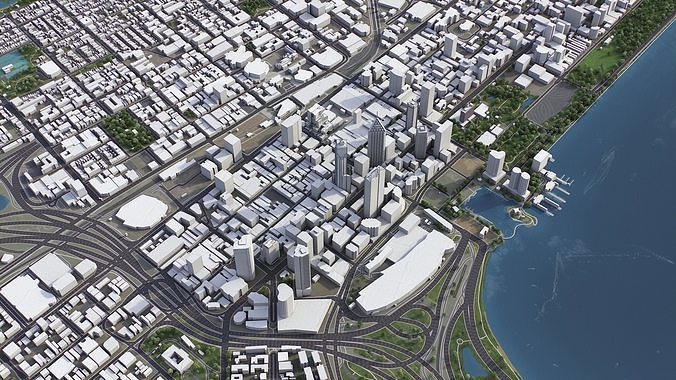 Perth - 3D City Model Low-poly 3D model 5