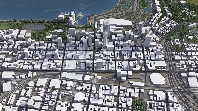 Perth - 3D City Model Low-poly 3D model 6