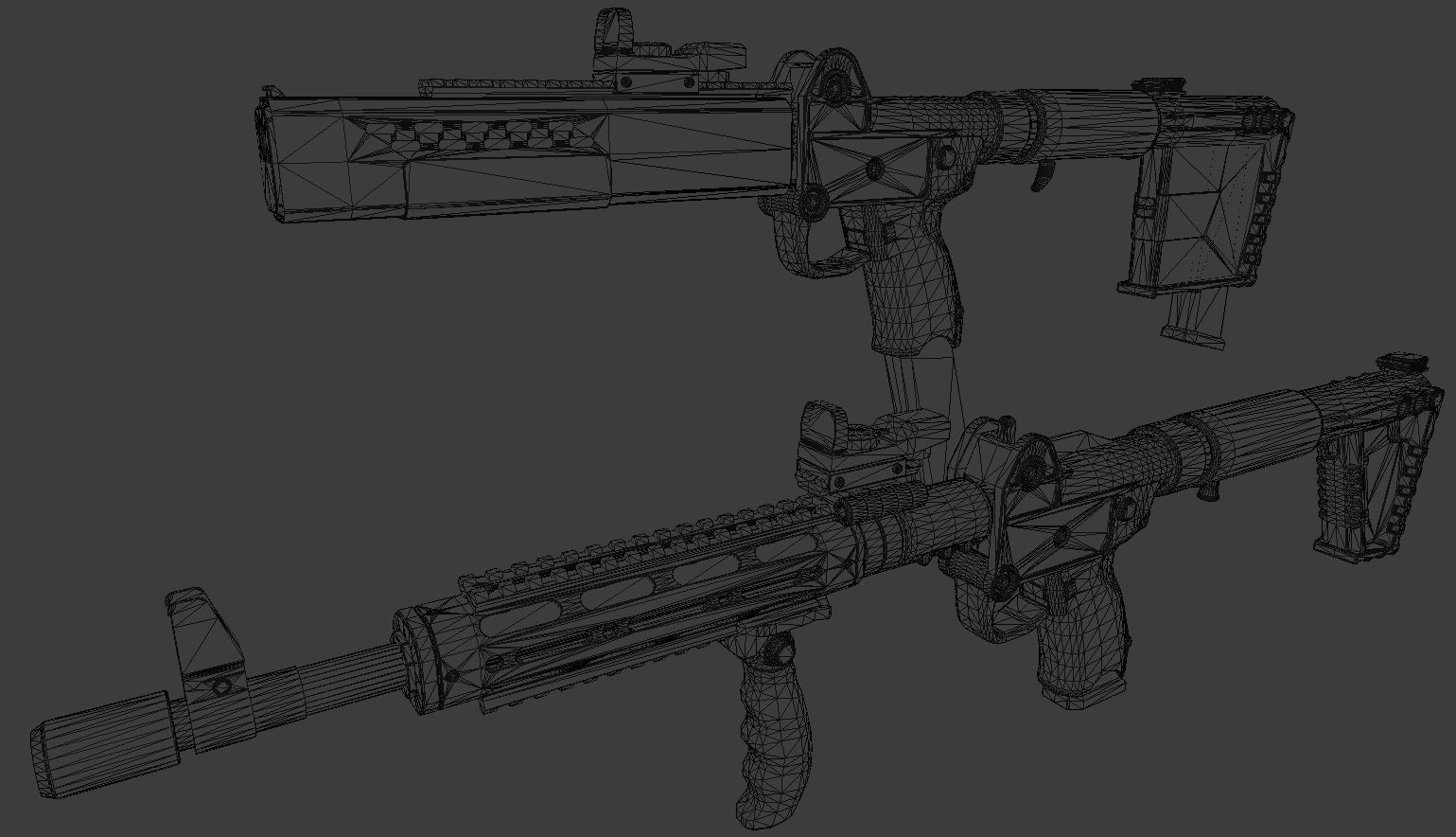 KelTec Sub2000  - Tris - Two variants Low-poly 3D model_13