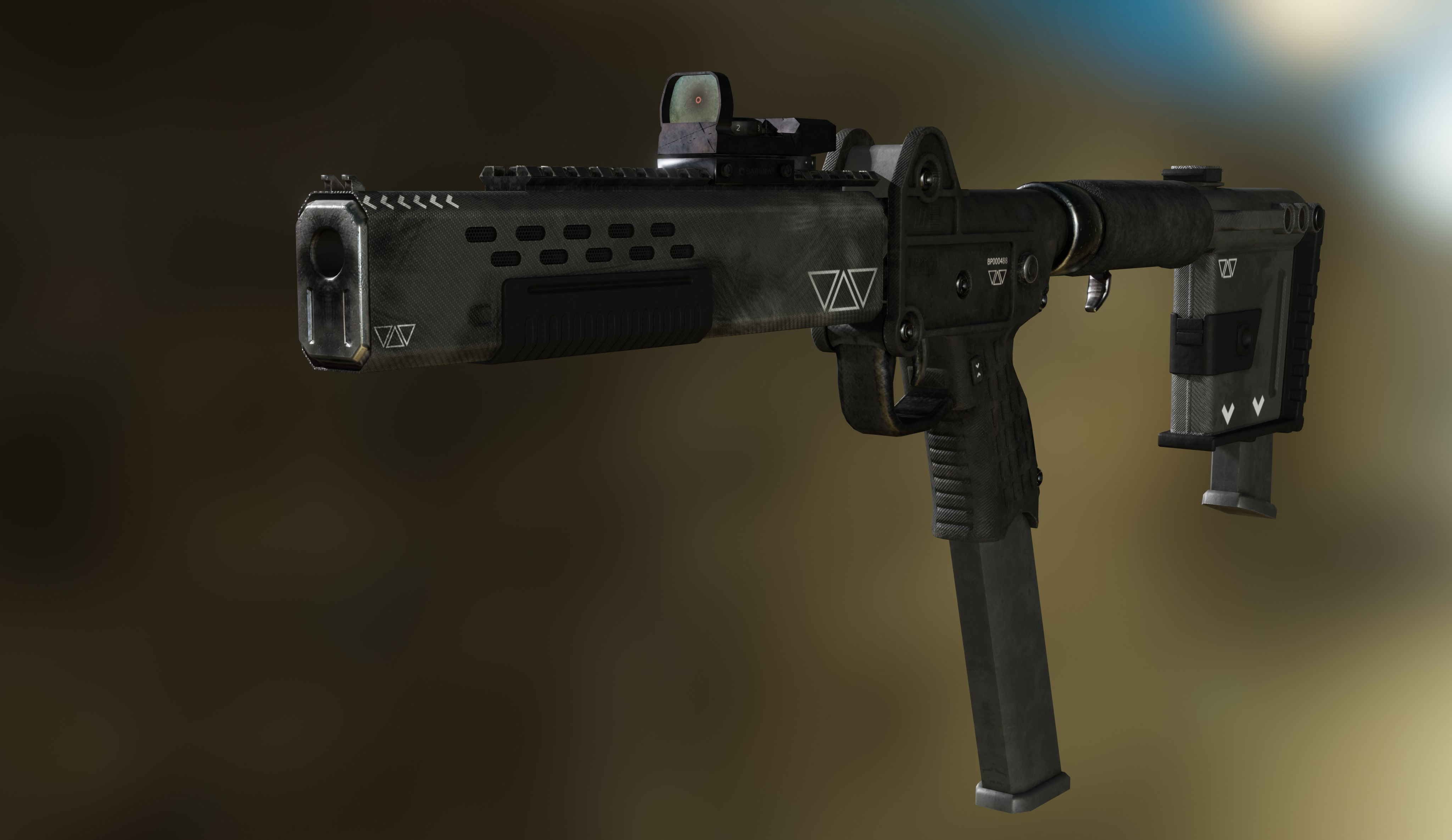 KelTec Sub2000  - Tris - Two variants Low-poly 3D model_5