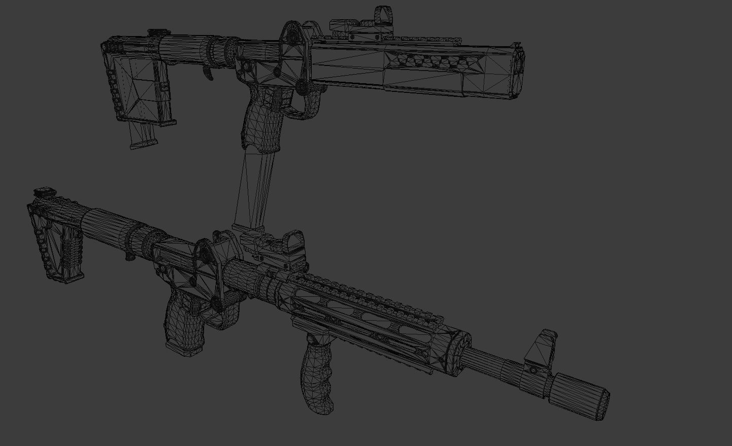 KelTec Sub2000  - Tris - Two variants Low-poly 3D model_12