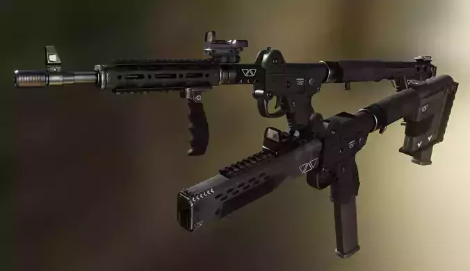 KelTec Sub2000  - Tris - Two variants Low-poly 3D model