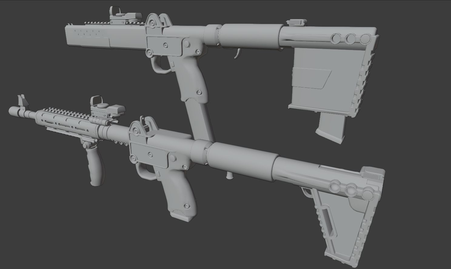 KelTec Sub2000  - Tris - Two variants Low-poly 3D model_15