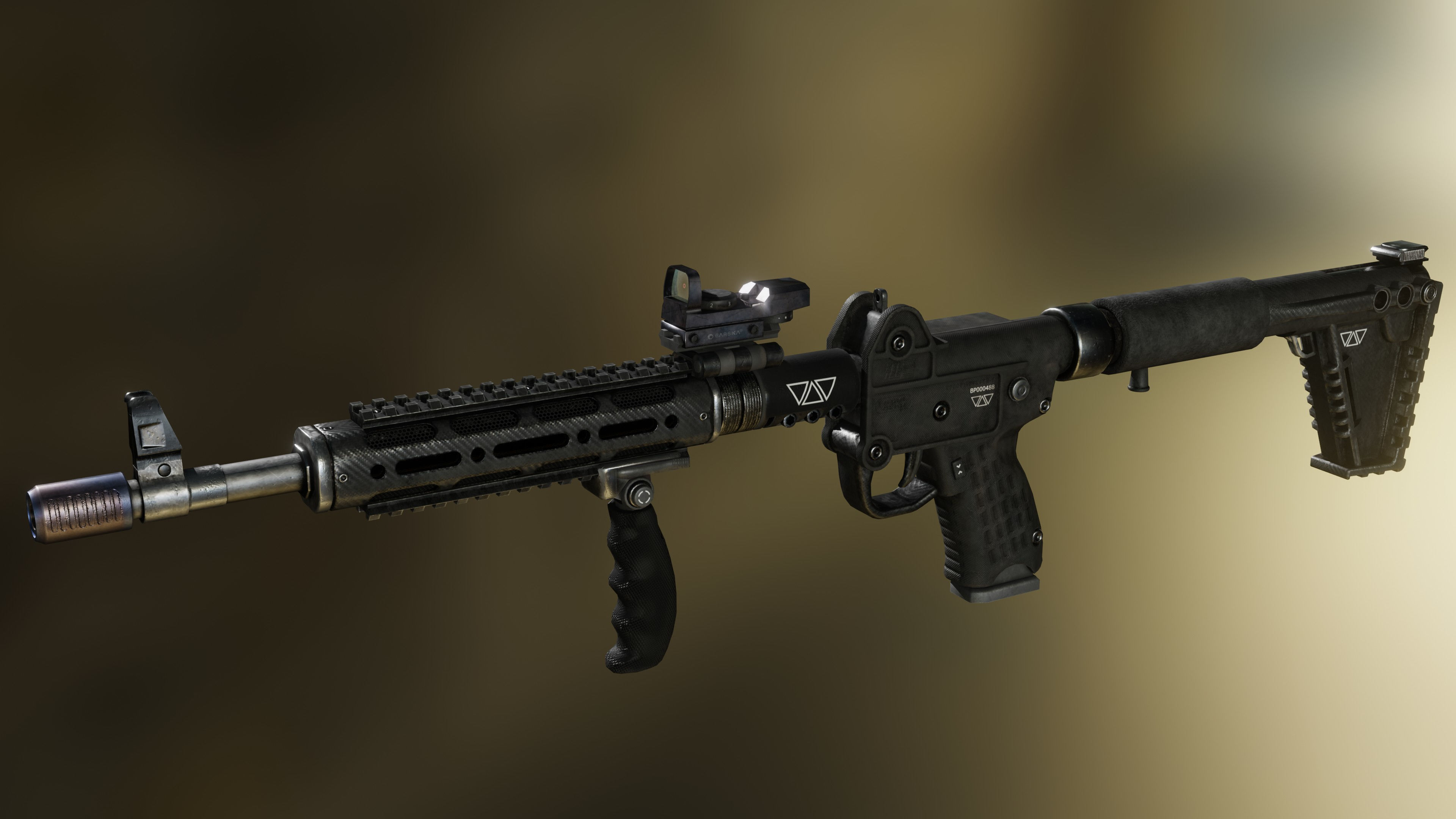 KelTec Sub2000  - Tris - Two variants Low-poly 3D model_6