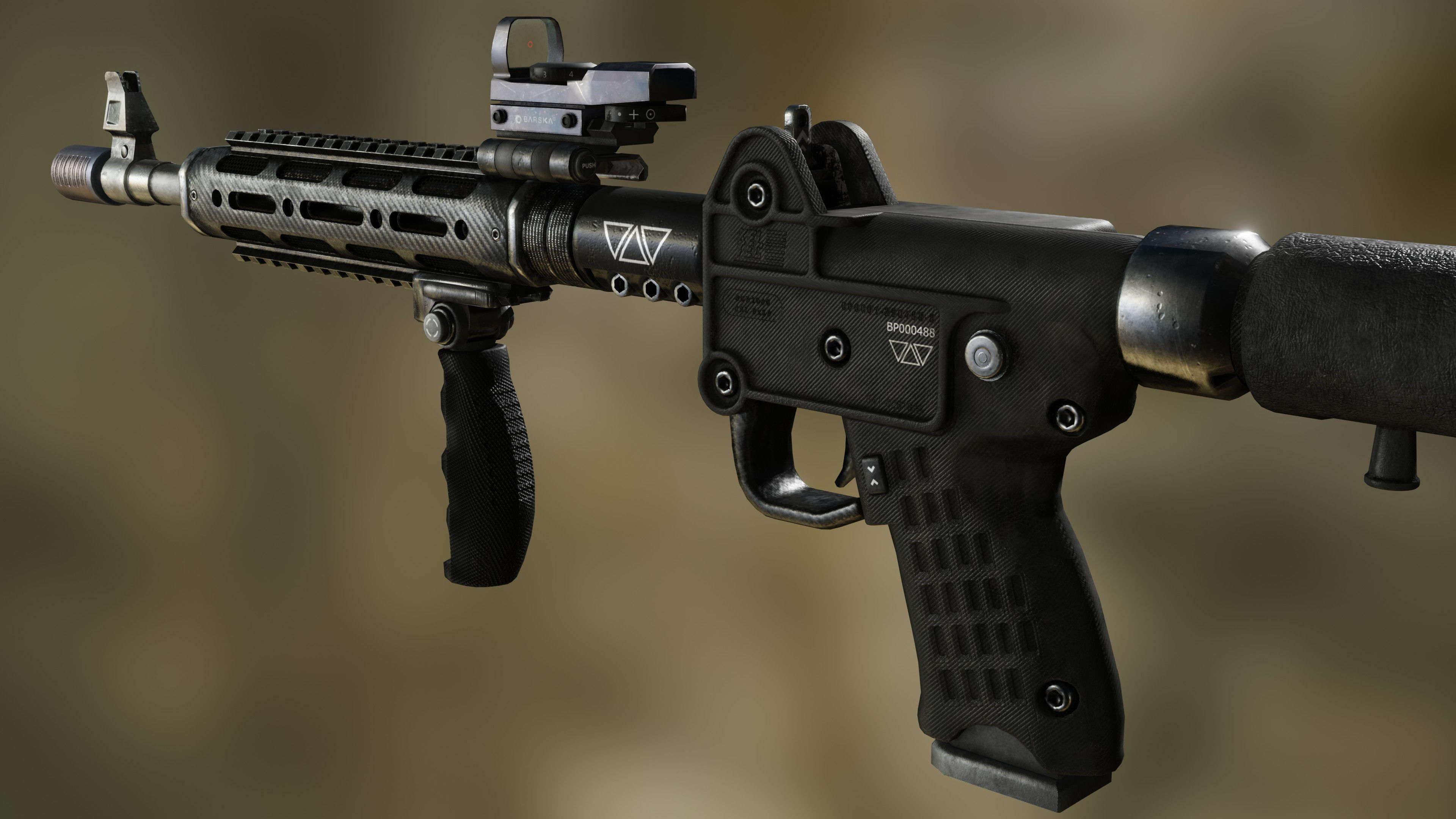 KelTec Sub2000  - Tris - Two variants Low-poly 3D model_11