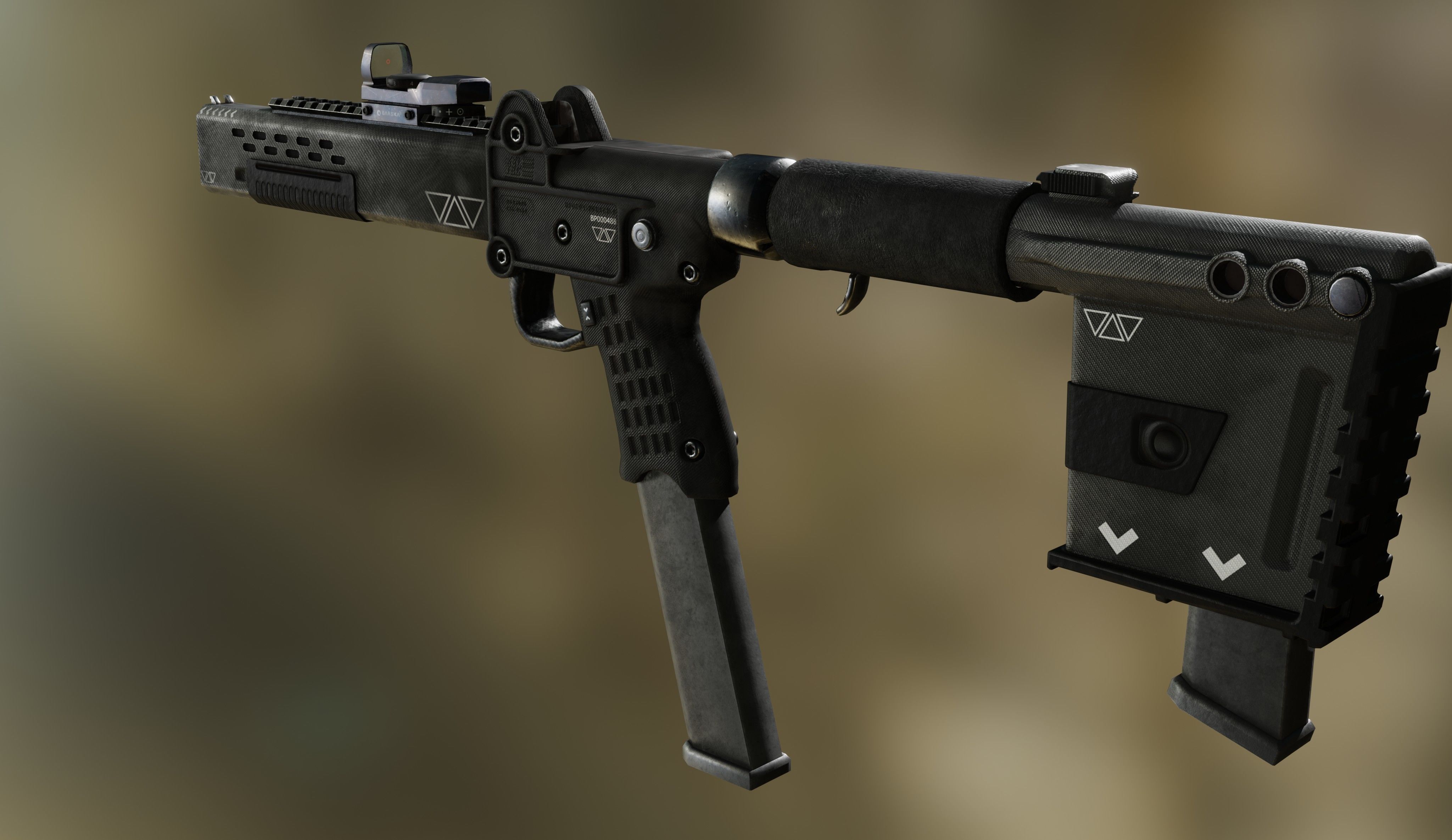 KelTec Sub2000  - Tris - Two variants Low-poly 3D model_10