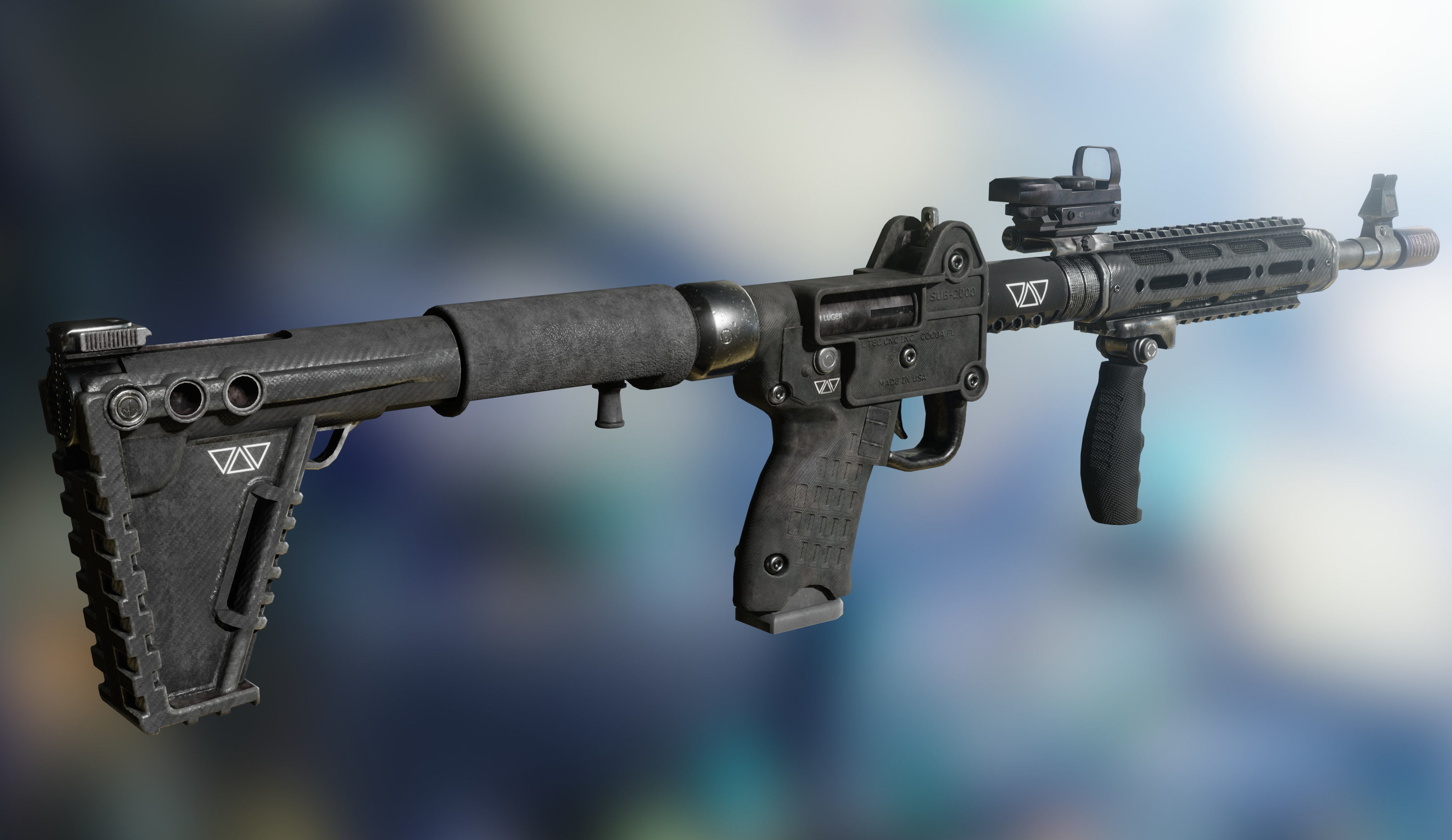 KelTec Sub2000  - Tris - Two variants Low-poly 3D model_2