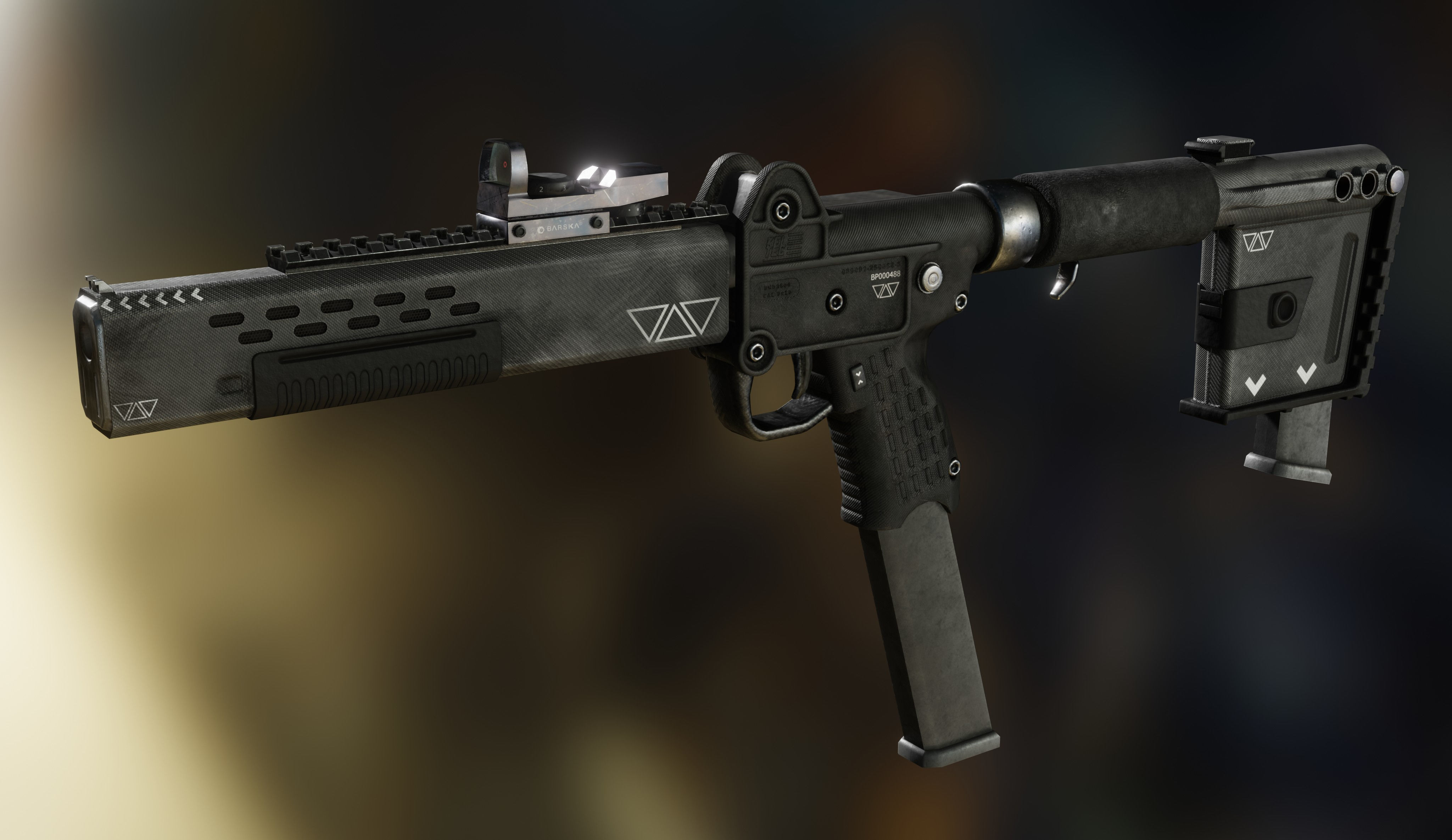 KelTec Sub2000  - Tris - Two variants Low-poly 3D model_7