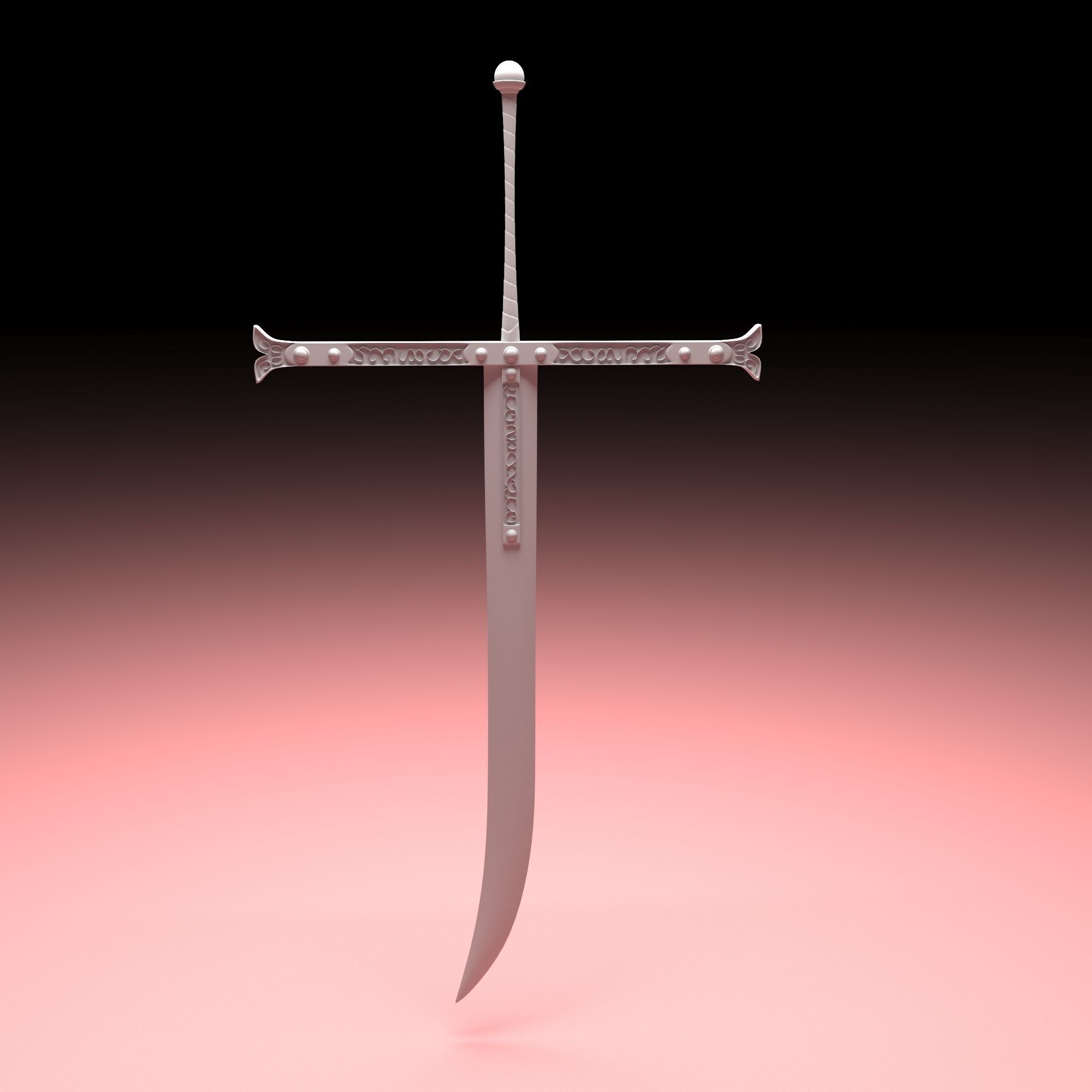 One Piece Mihawk blacksword Yoru 3D model_4