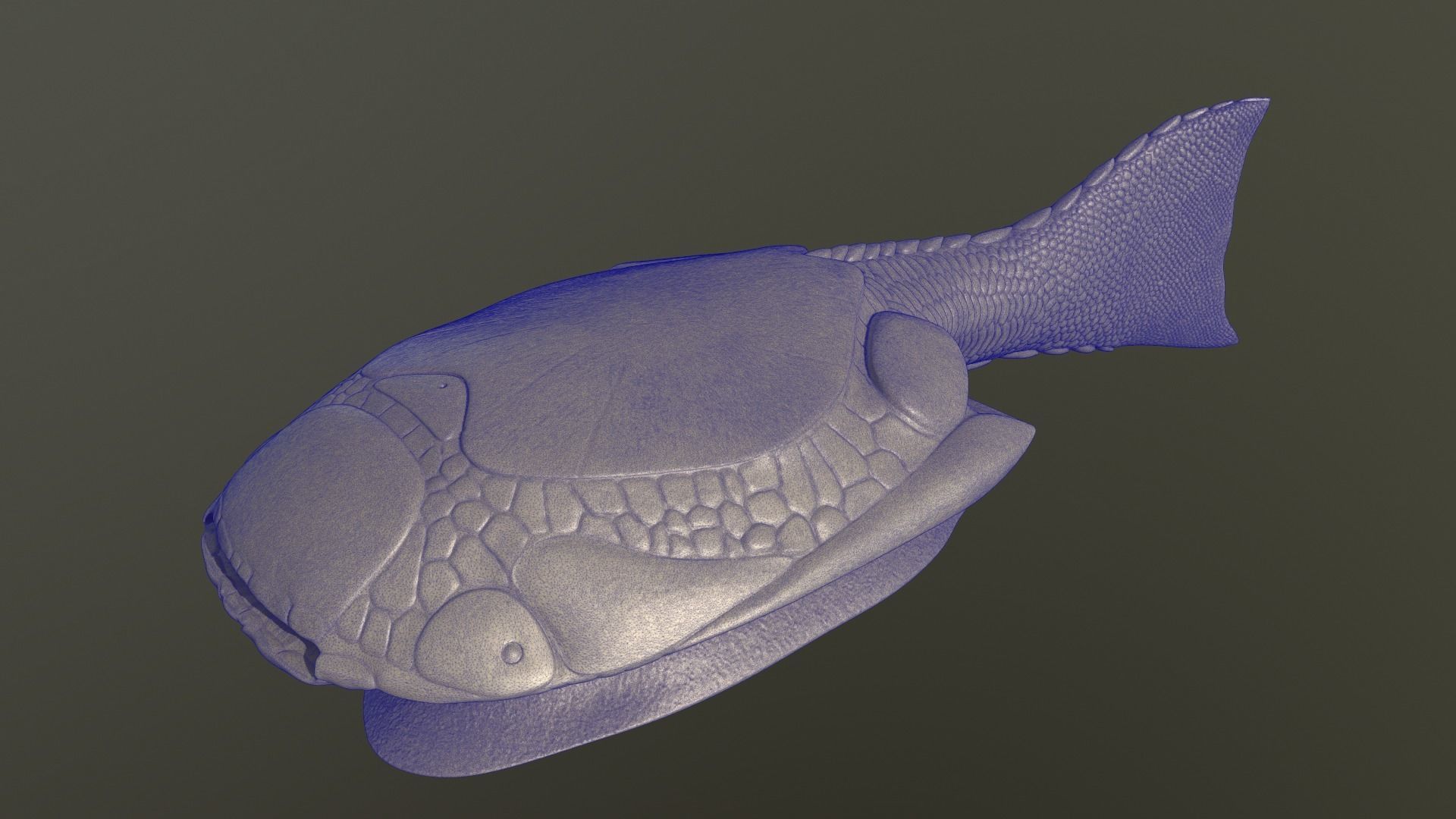 Drepanaspis fish 3D print model_8