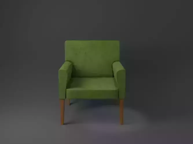 Cubic Chair Green Low poly Low-poly 3D model