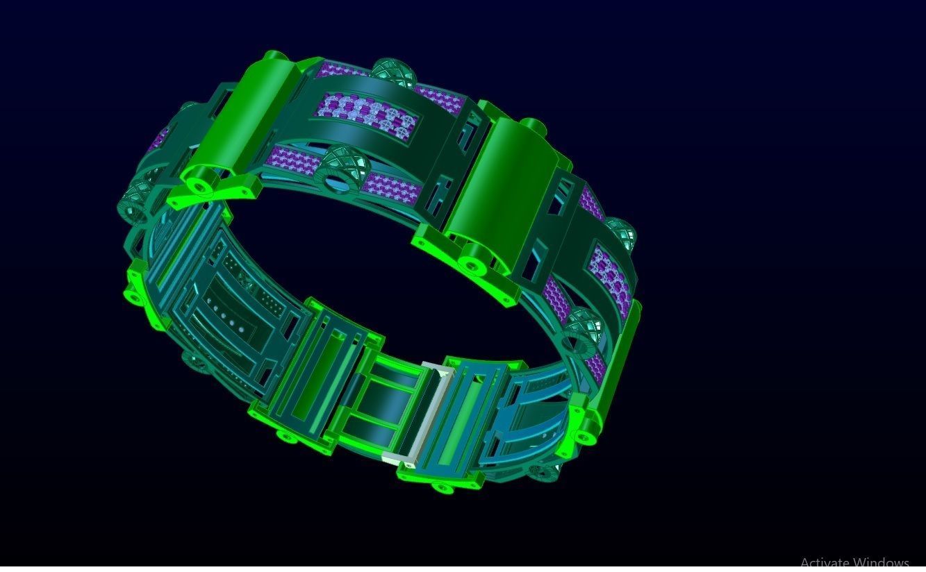 bracelets electronic bracelet with lights 3D print model_2