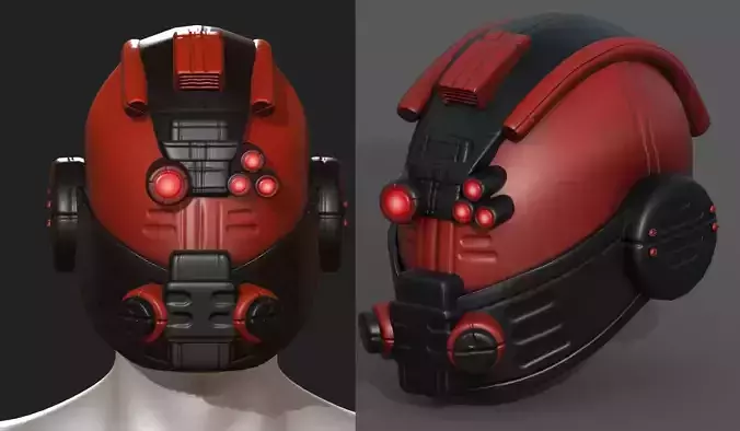 Helmet plastic scifi futuristic military combat 