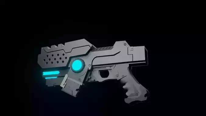 Low-poly fully rigged sci-fi gun