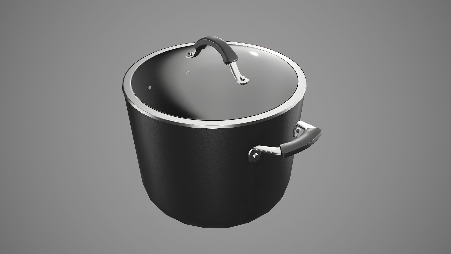 Kitchen Utensil Stockpot Cookware Low-poly 3D model_7