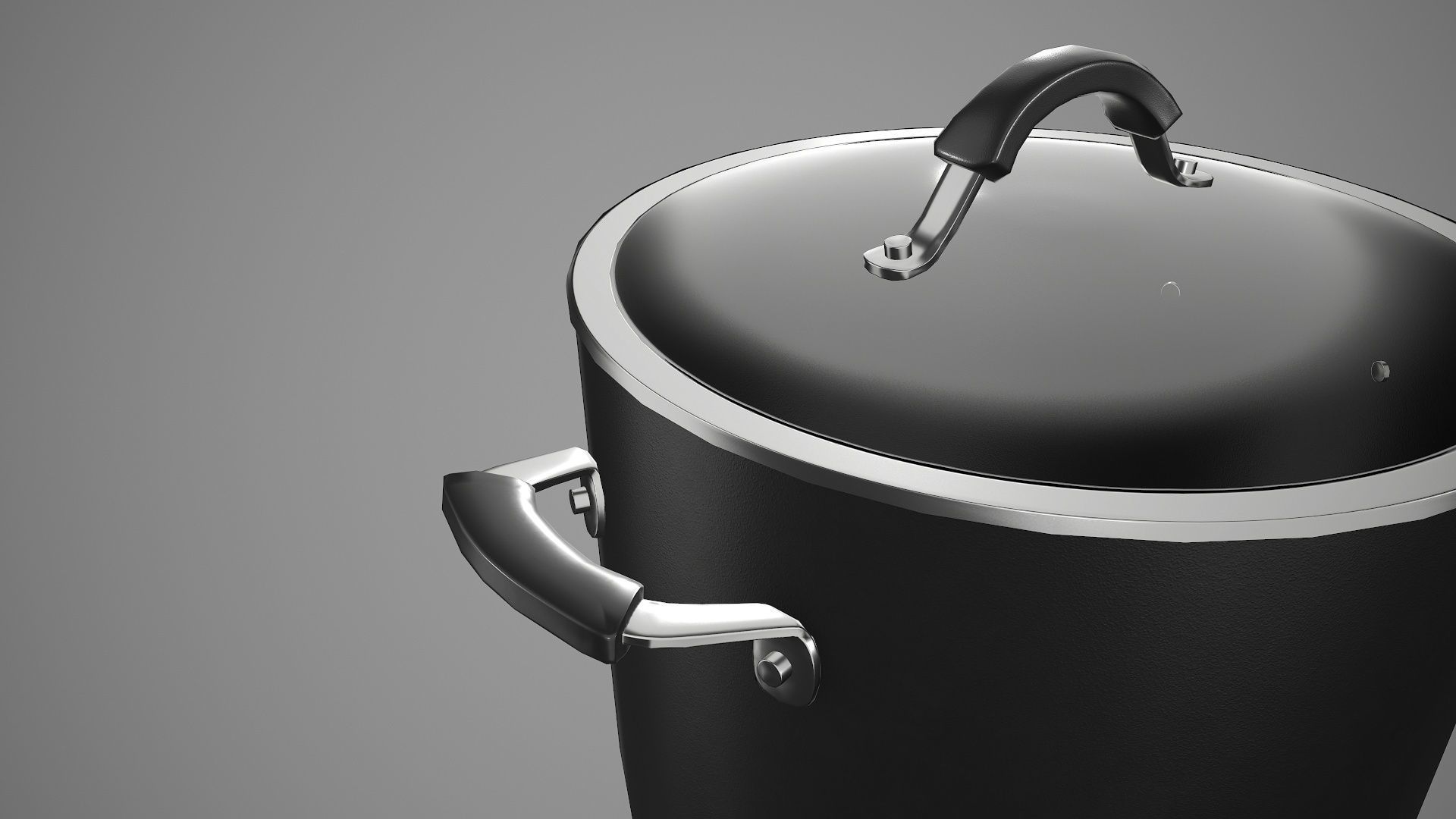 Kitchen Utensil Stockpot Cookware Low-poly 3D model_17