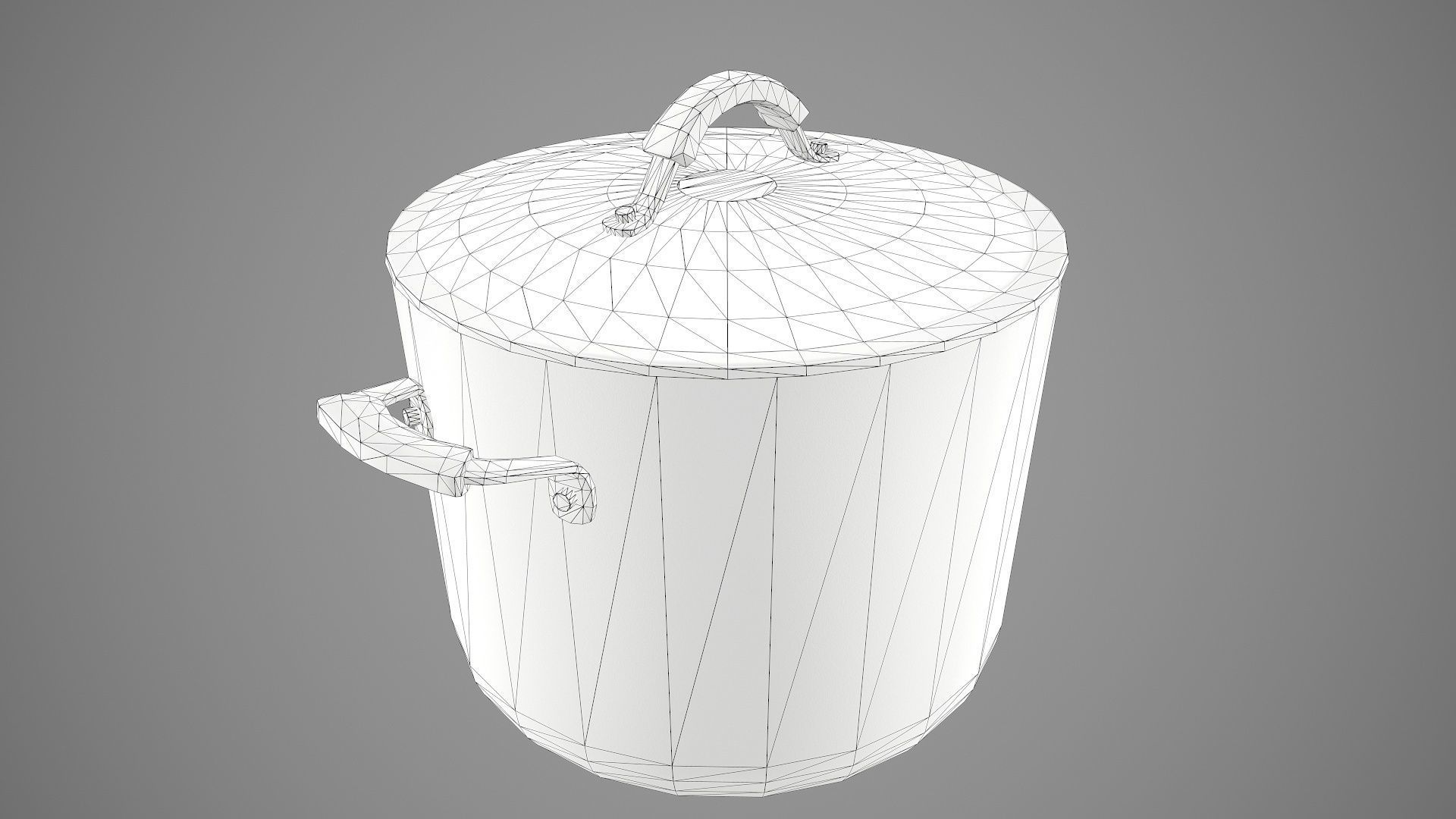 Kitchen Utensil Stockpot Cookware Low-poly 3D model_38